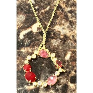 TAI Birthstone Necklace in July NWT in Red & Gold